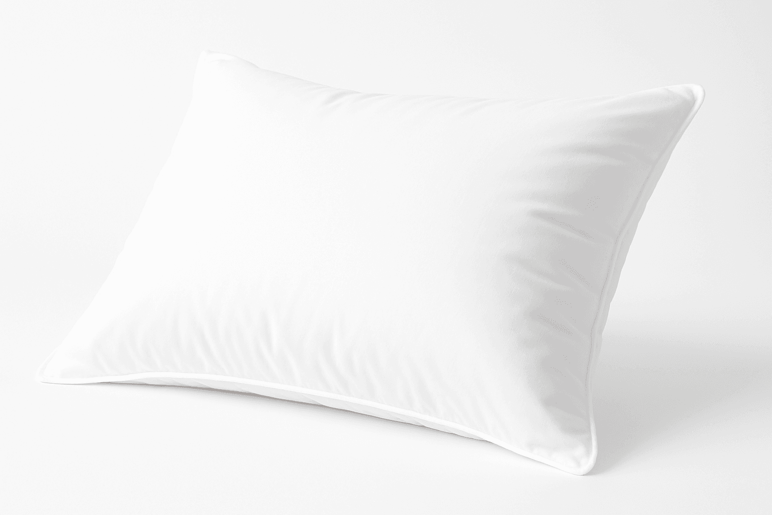 Generate a product picture of a pillow for hotel use with a sterile white background